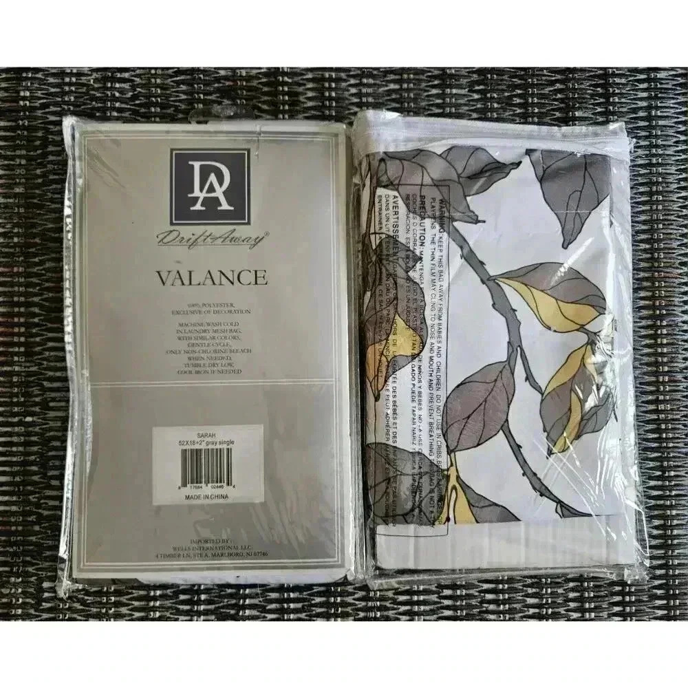 DriftAway Leah Floral Blossom 52 x 20 Insulated Valance Yellow Gray NEW